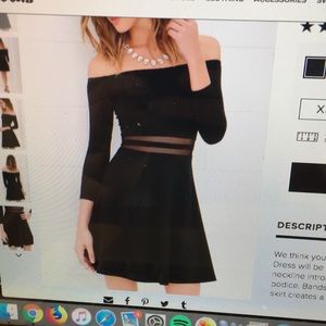 Lulu’s mesh black skater dress